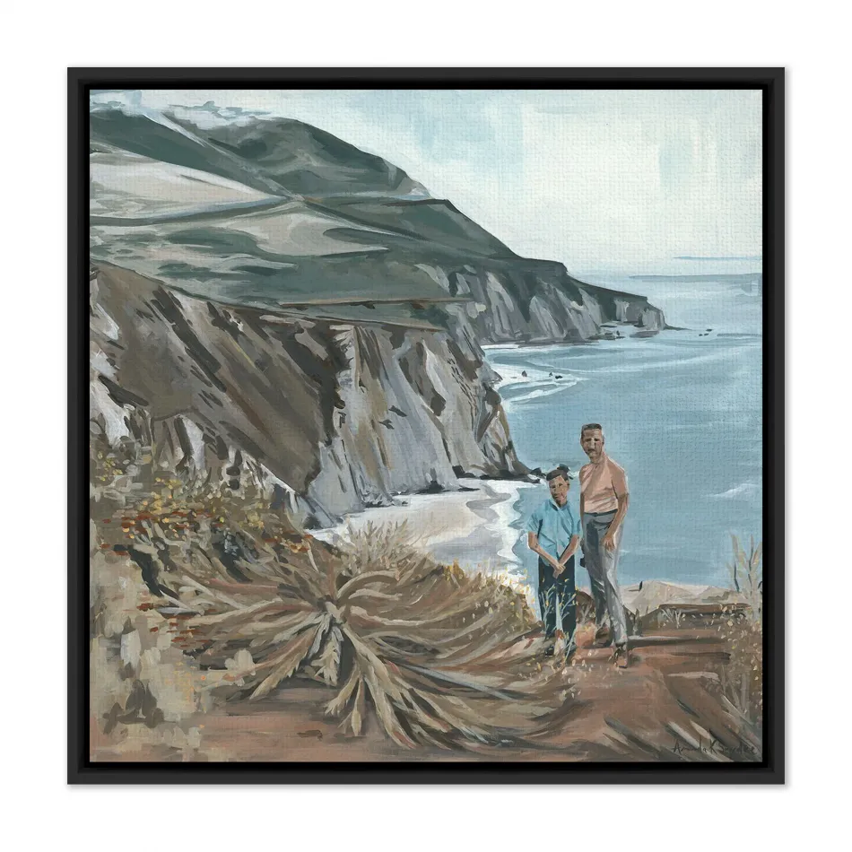 South Of Monterey by Amanda Snyder Black Maple Floater 32" x 32" Black Maple Framed Canvas