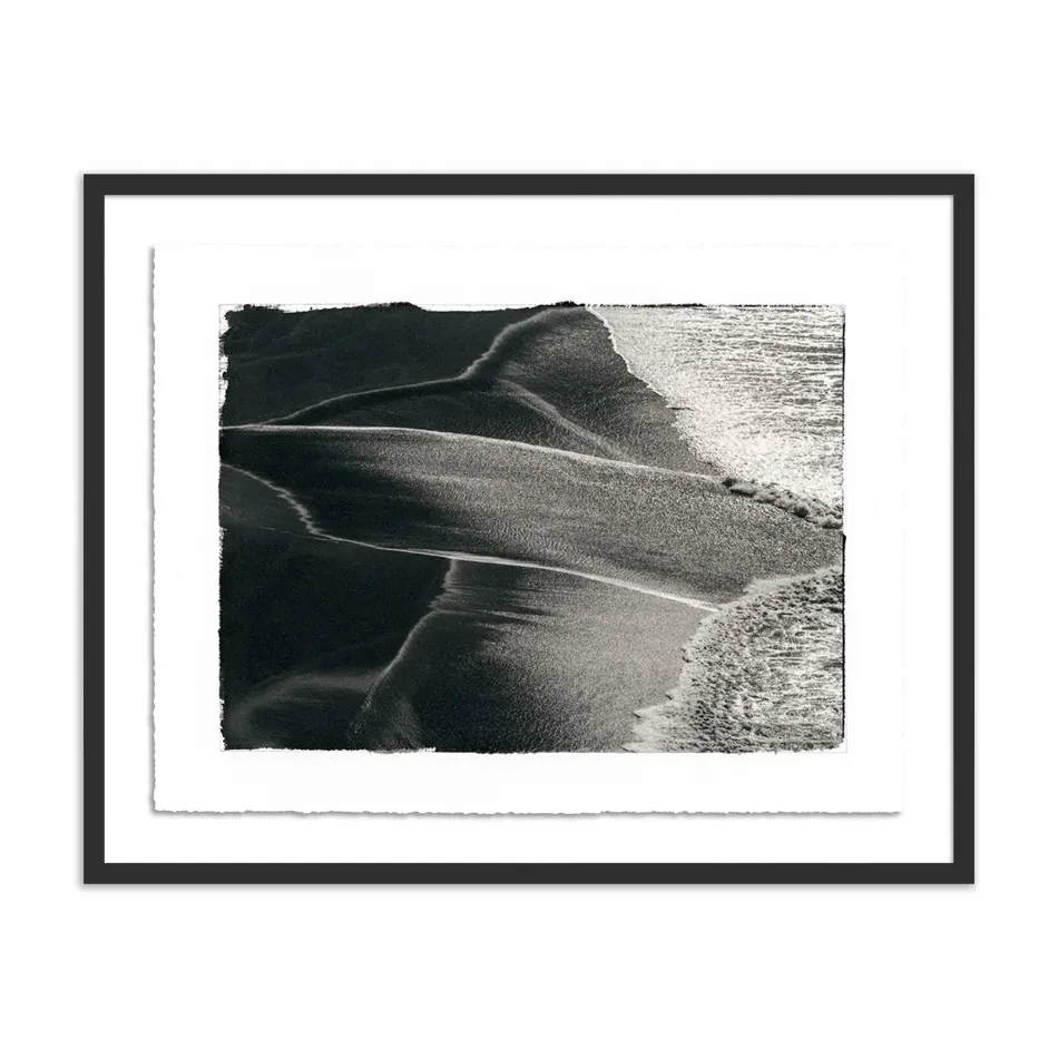 Ocean Foam Pattern by Platinum Revival Black 2.5 Maple 60" x 47.5" Black Maple Framed Paper