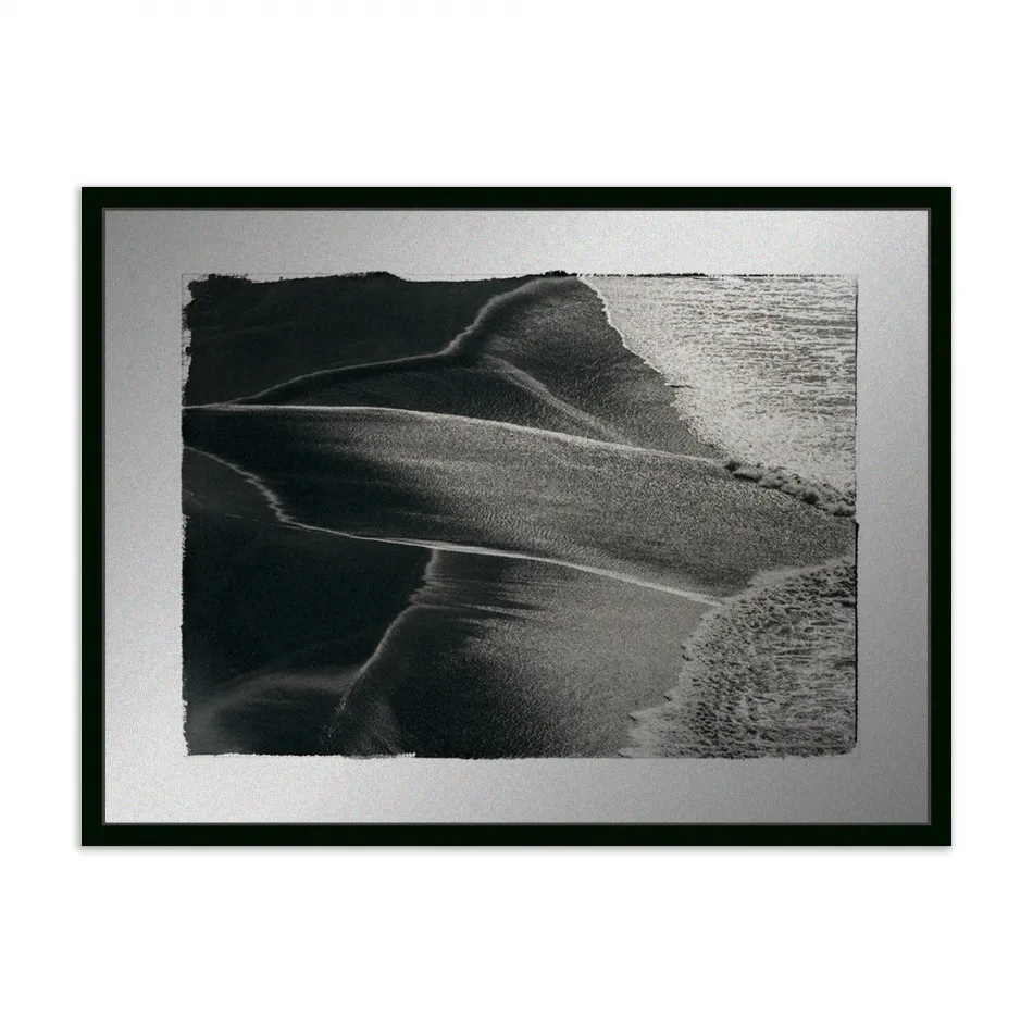 Ocean Foam Pattern by Platinum Revival Black Maple Floater 32" x 25.5" Black Maple Framed Metal