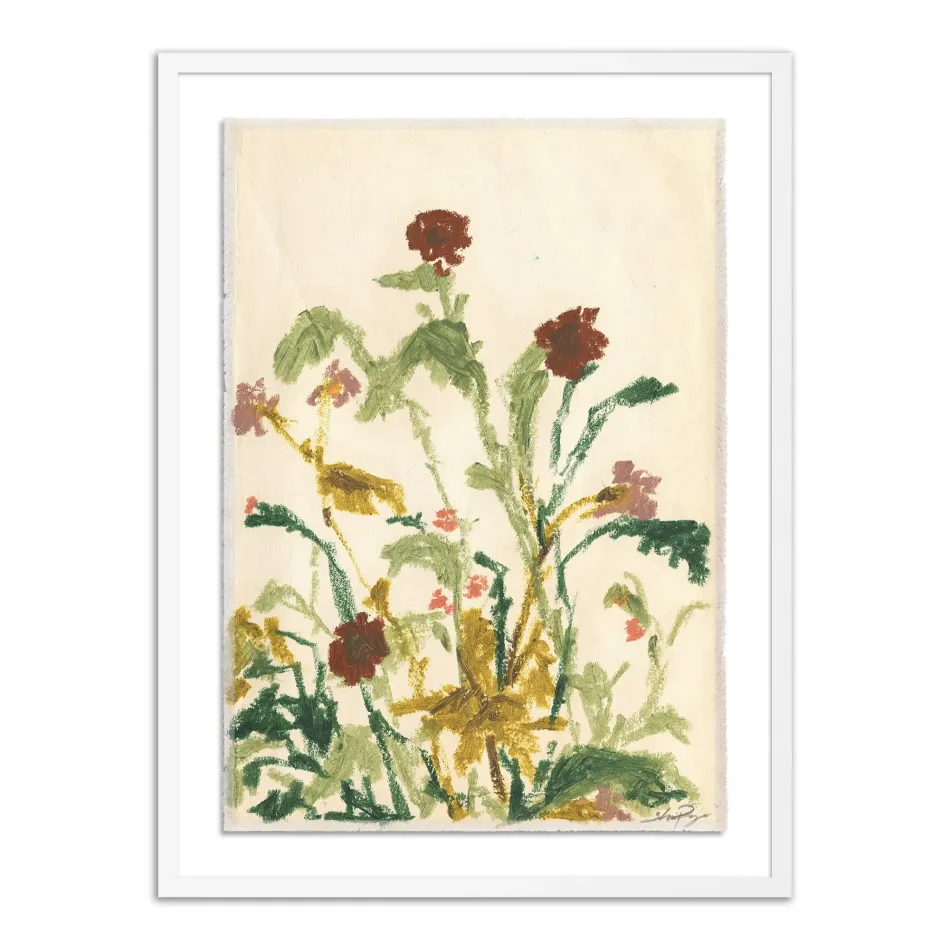 Meadow Rue 2 by Shaina Page White 2.5 Maple 30" x 40" White Maple Framed Metal