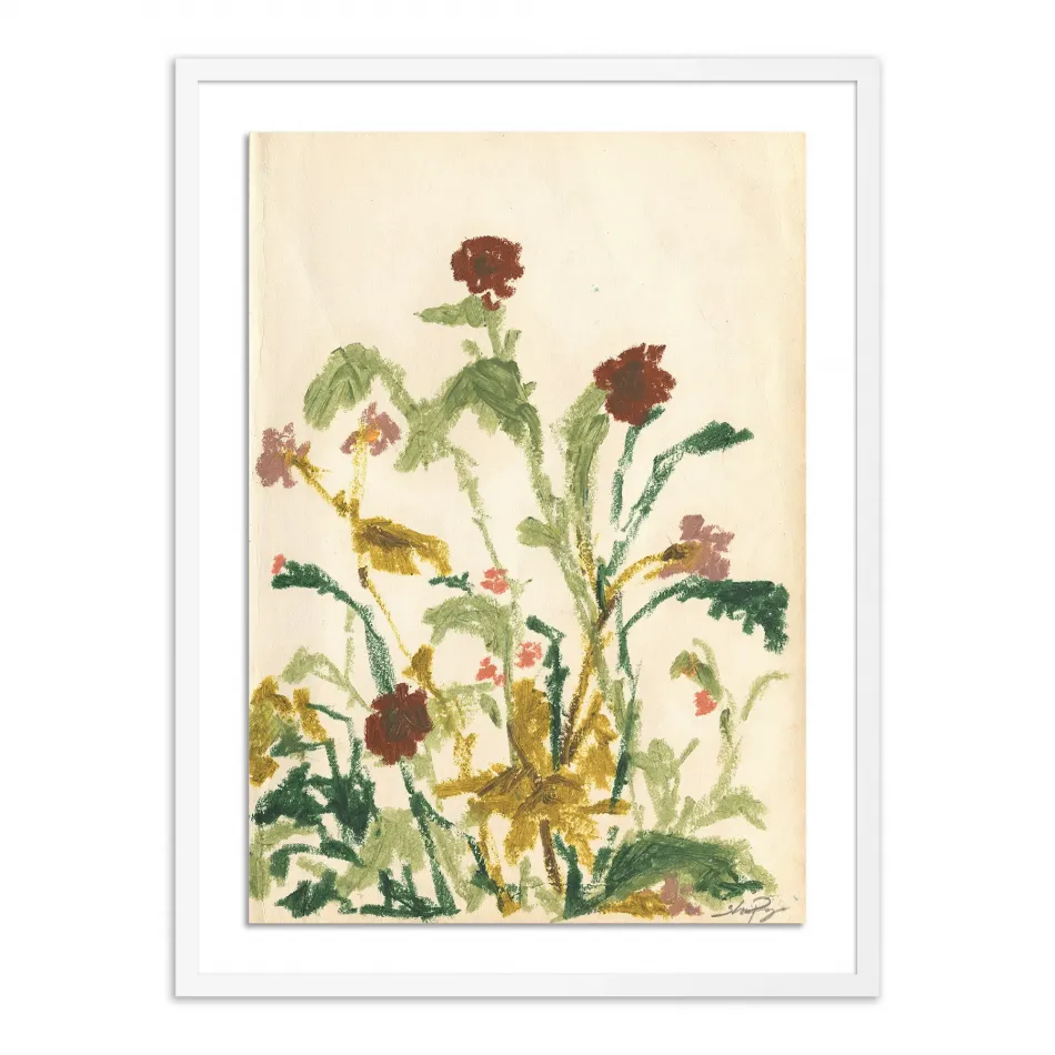 Meadow Rue 2 by Shaina Page White 2.5 Maple 30" x 40" White Maple Framed Paper