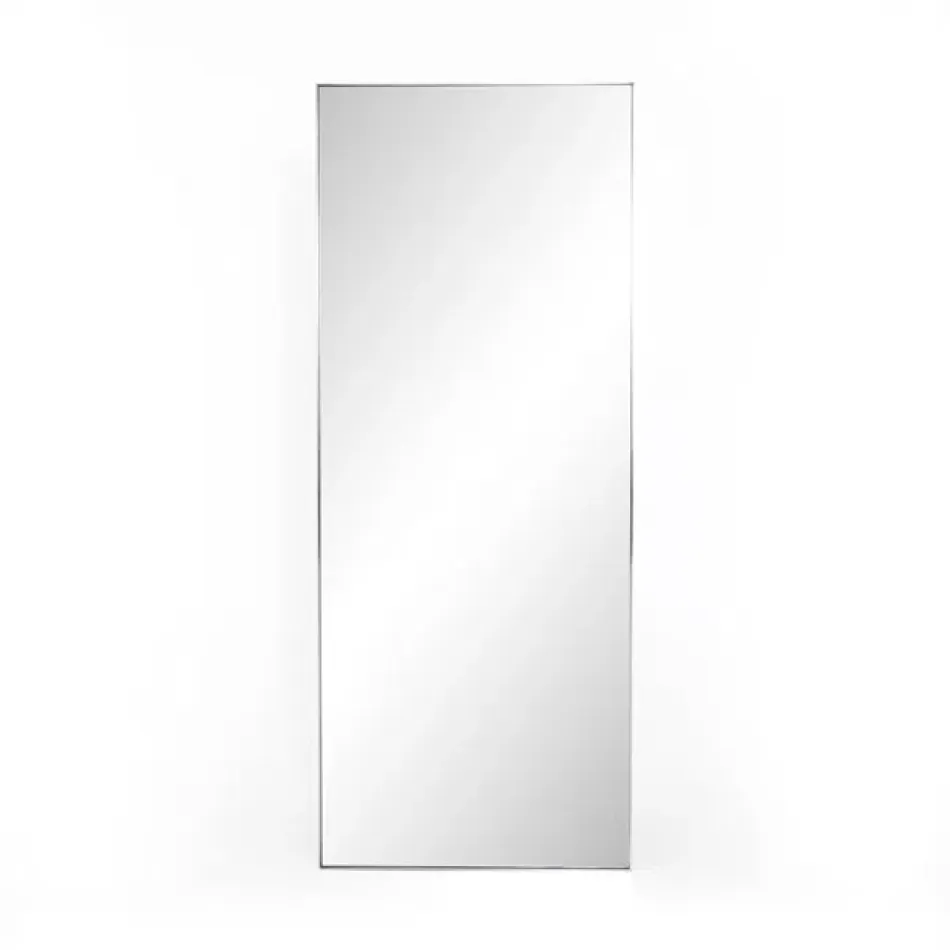 Bellvue Rectangular Floor Mirror Shiny Steel