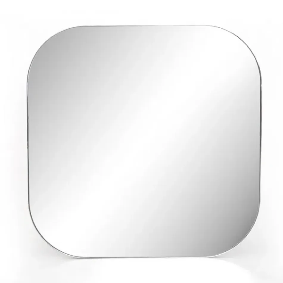 Bellvue Square Mirror Shiny Steel