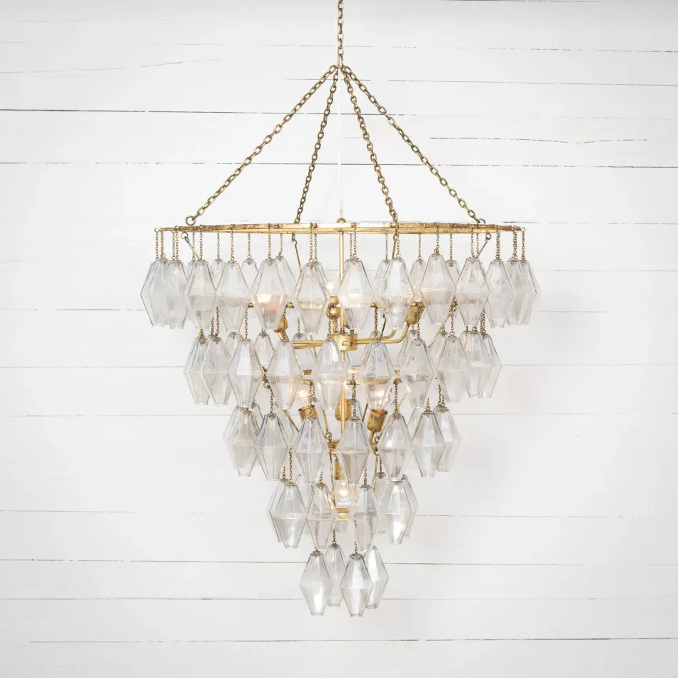 Adeline Large Round Chandelier Gold Leaf