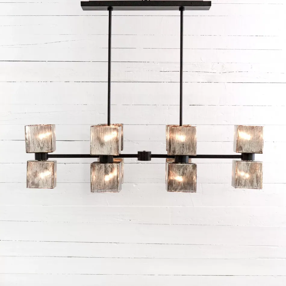 Ava Linear Chandelier Antiqued Iron