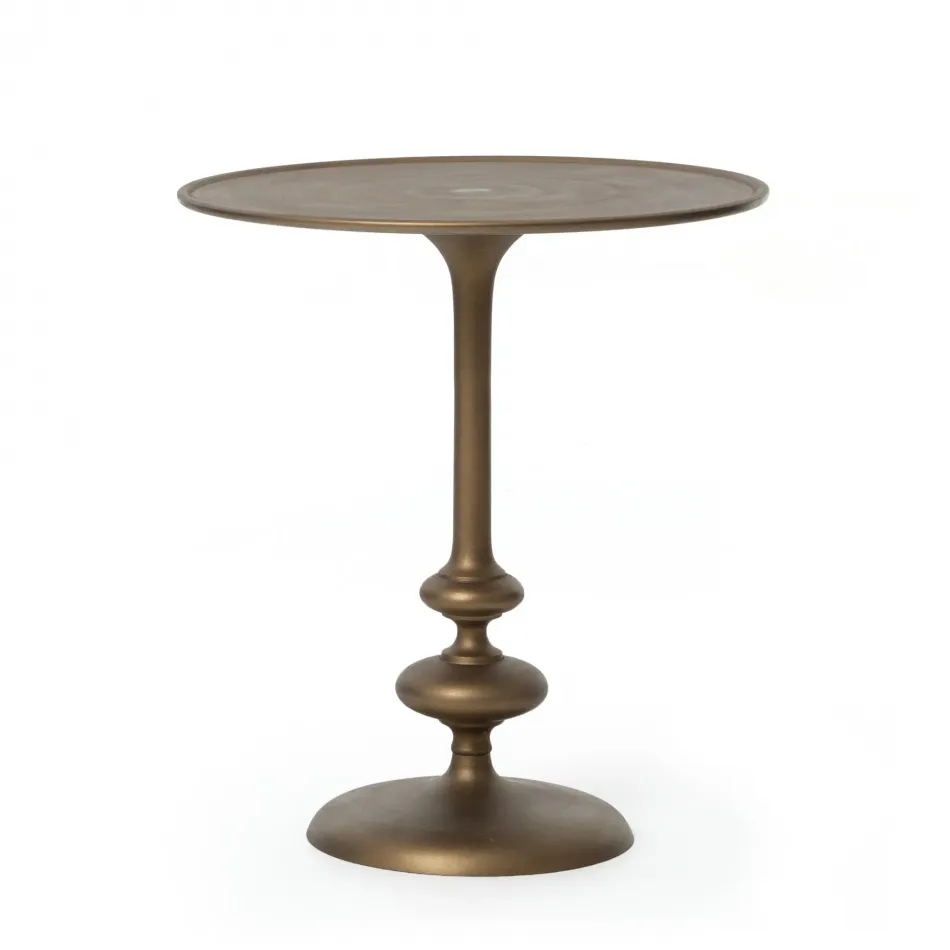 Marlow Matchstick Pedestal Table Aluminum Matte Brass