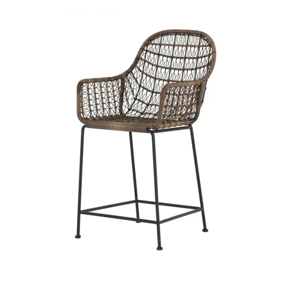 Bandera Outdoor Woven Counter Stool Grey