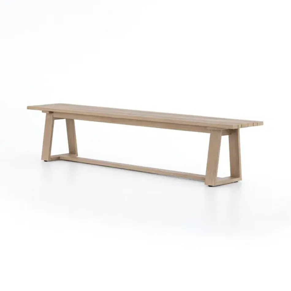 Atherton Outdoor Dining Bench Brown