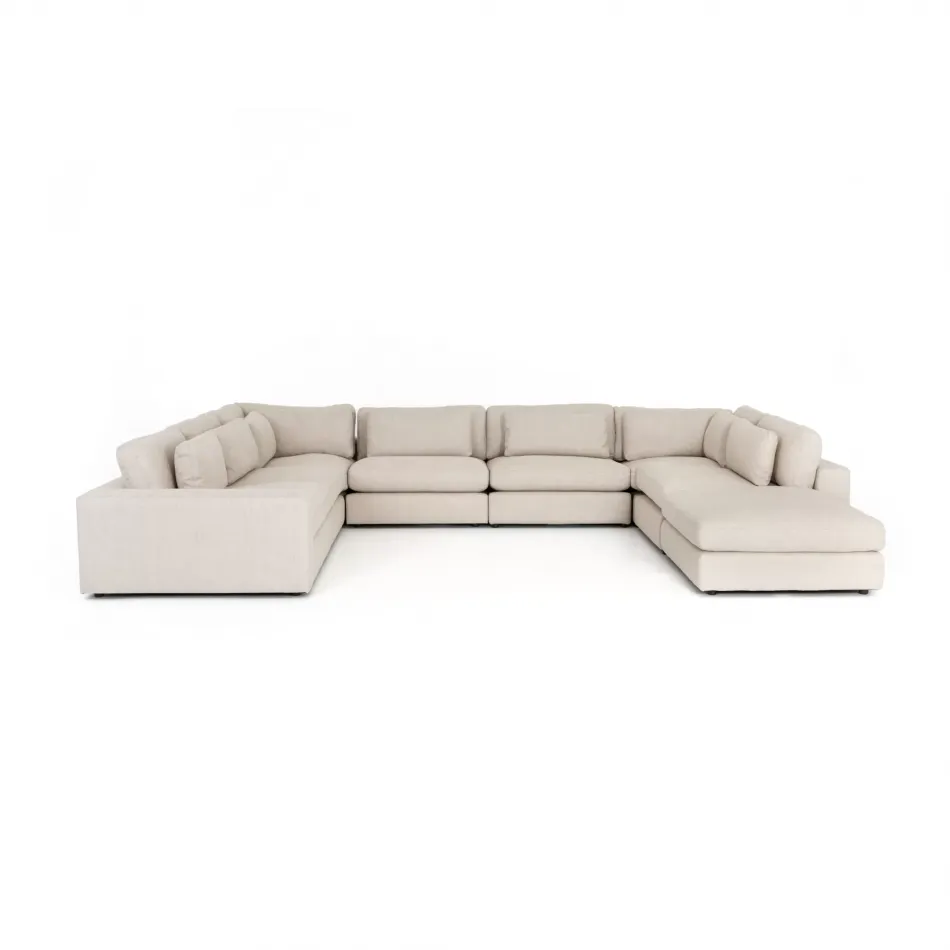 Bloor 7 Piece Sectional W/ Ottoman Essence Natural