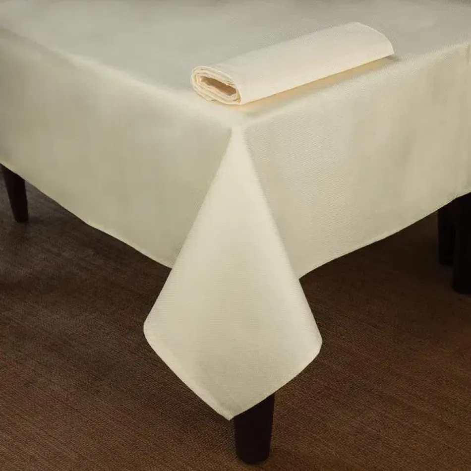 Overall Partridge Eye Cotton Damask Table Linens Ivory