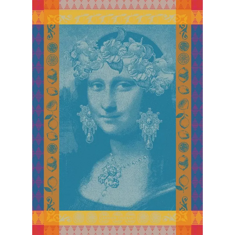 Mona Lisa Bleu Kitchen Towel 22" x 30"