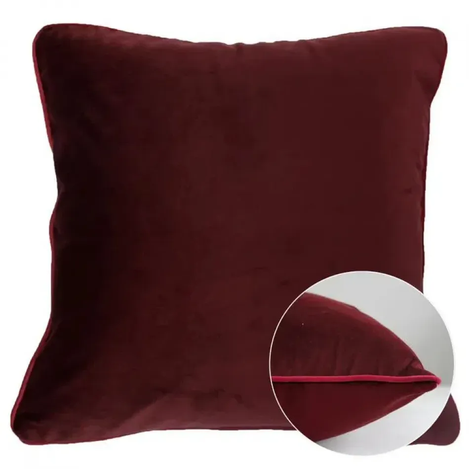 Velours Uni Bordeaux-Rose Cushion cover 16" x 16"