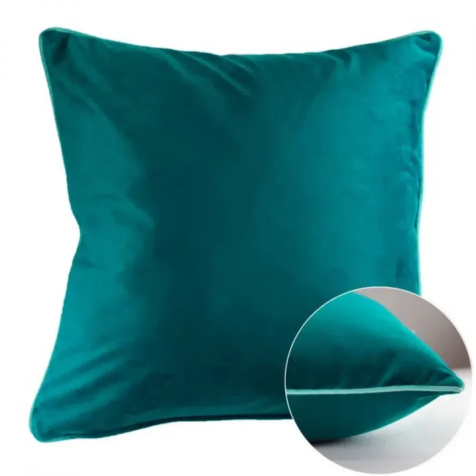 Velours Uni Canard-Bleu Cushion cover 16" x 16"