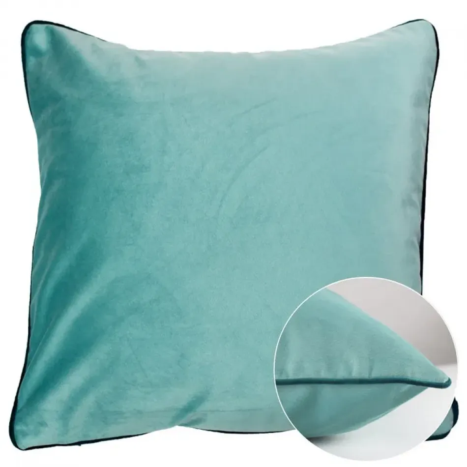 Velours Uni Bleu-Canard Cushion Cover 12" x 20"