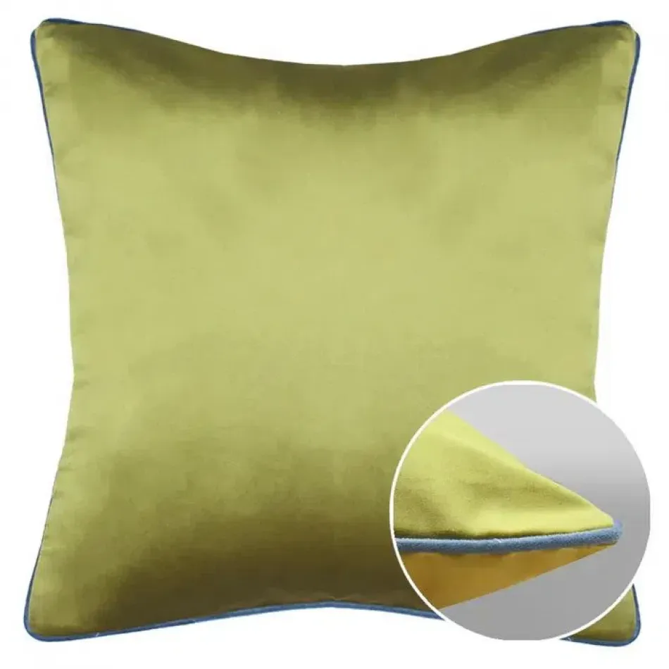 Velours Uni Lichen-Titane Cushion cover 16" x 16"