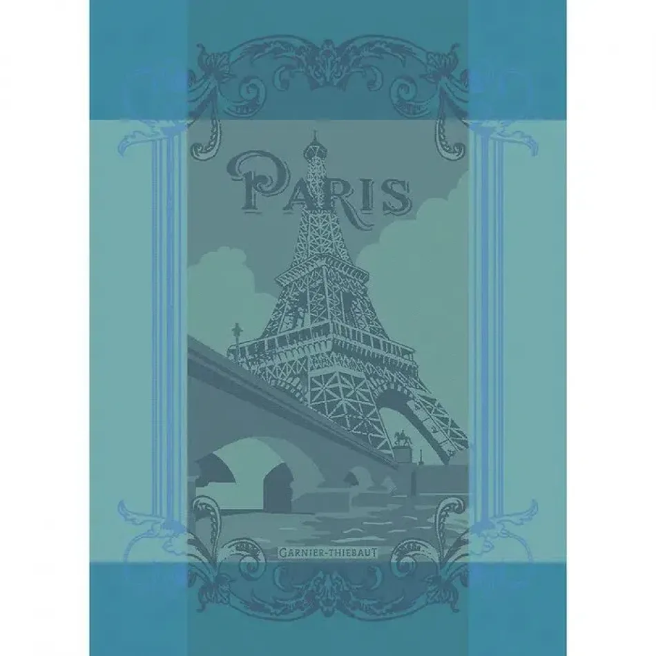 Paris Seine Turquoise Kitchen Towel 22" x 30"