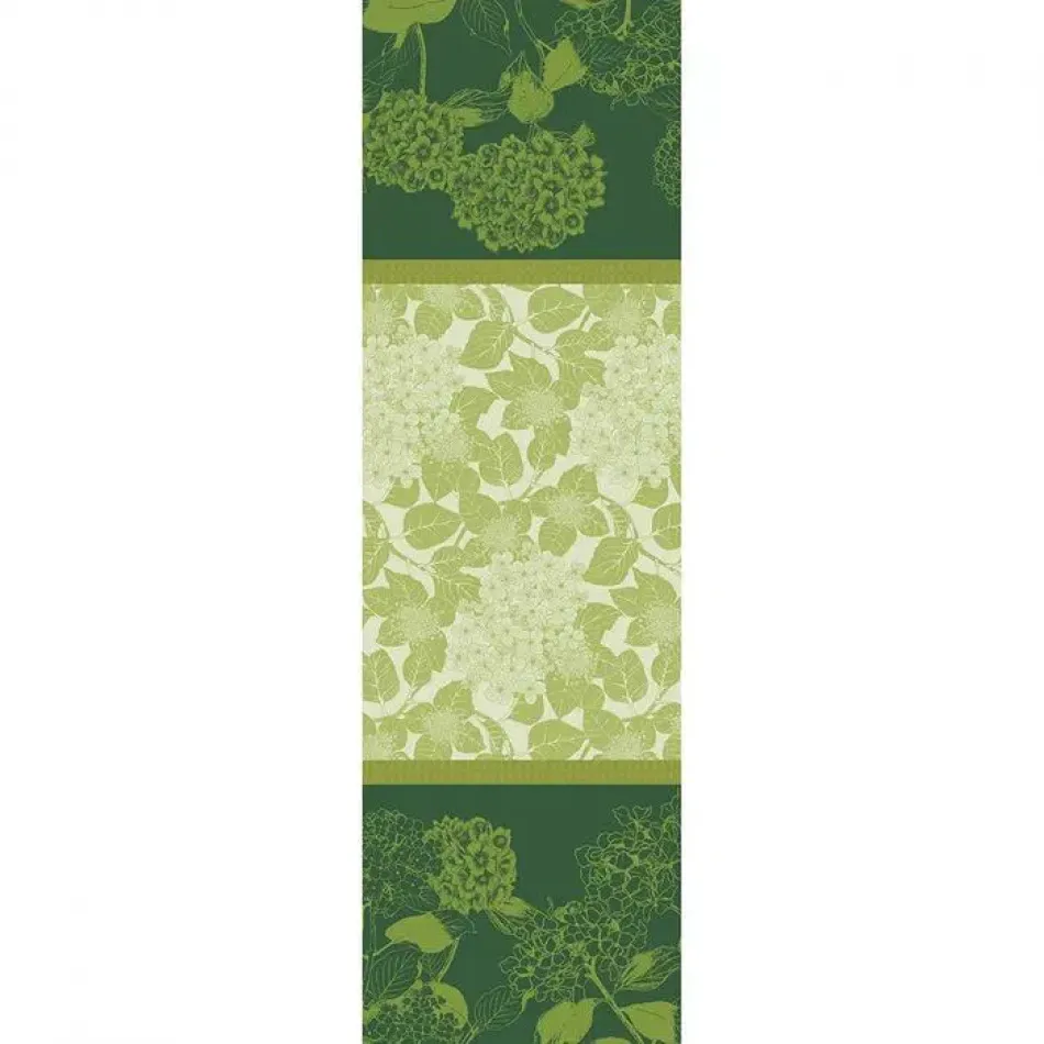 Mille Hortensias Vert Runner 22" x 71"