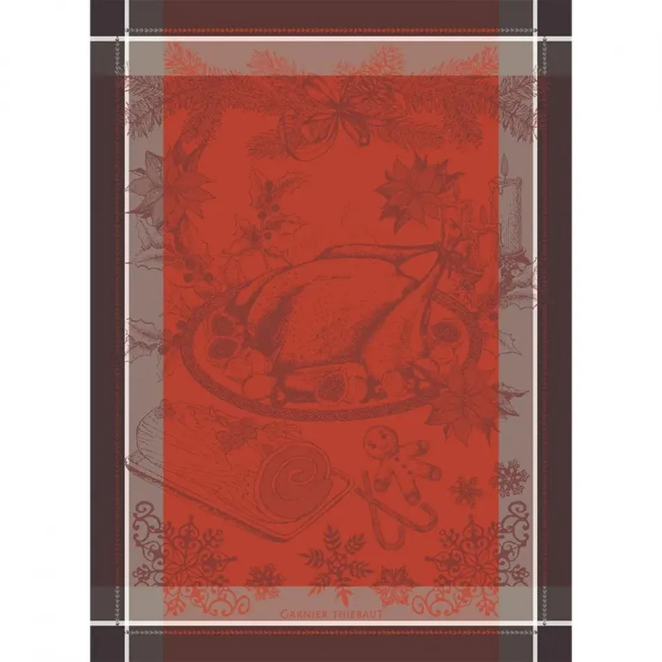 Dinde De Noel Vermillon Kitchen Towel 22" x 30"