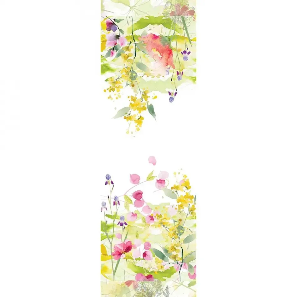 Souffle Fleuri Printemps Tablerunner 20"x61", 50% Cotton 50% Linen