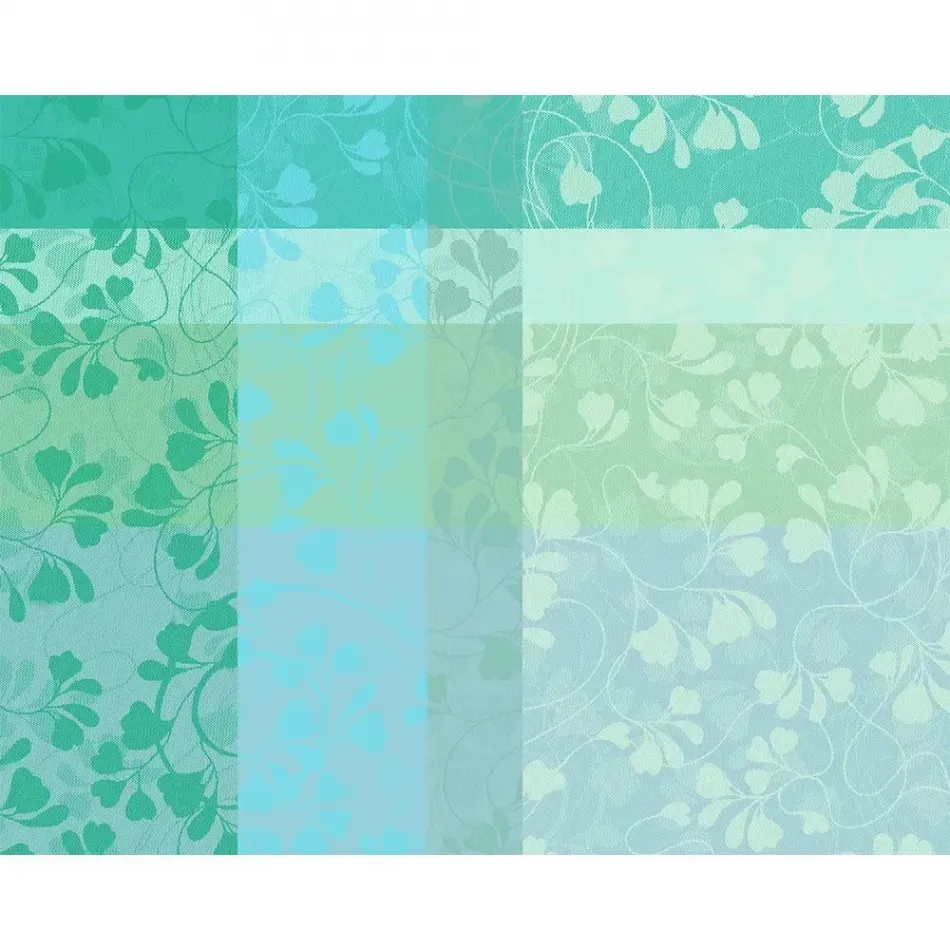 Mille Feuillages Turquoise Placemat 16"x20", Coated Cotton