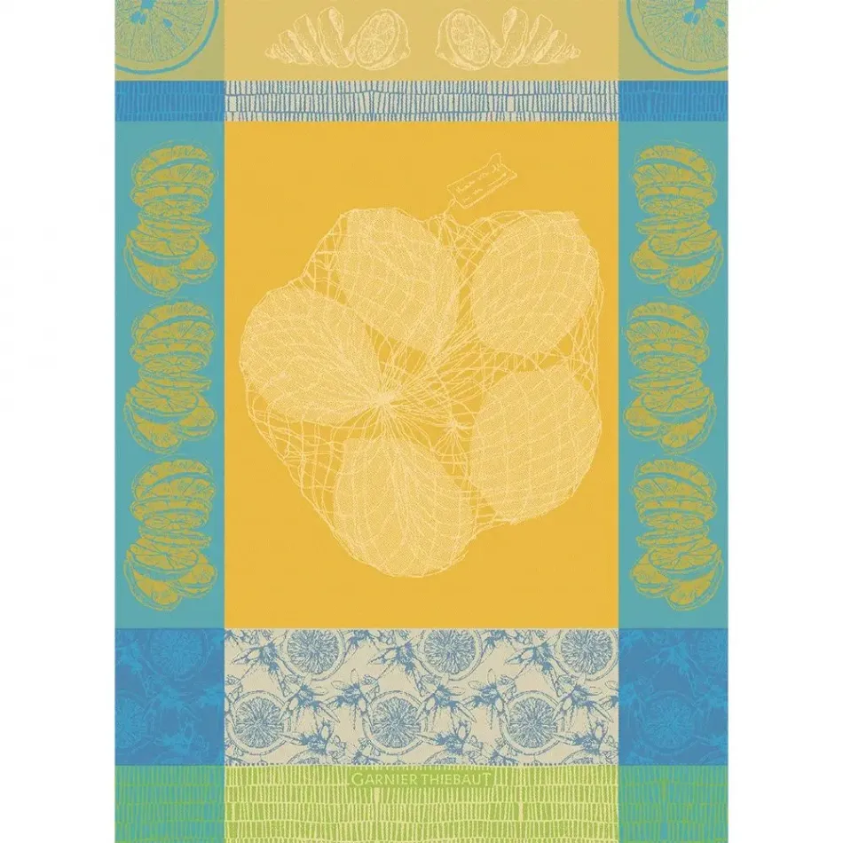 Filet De Citrons Soleil Kitchen Towel 22"x30", 100% Cotton