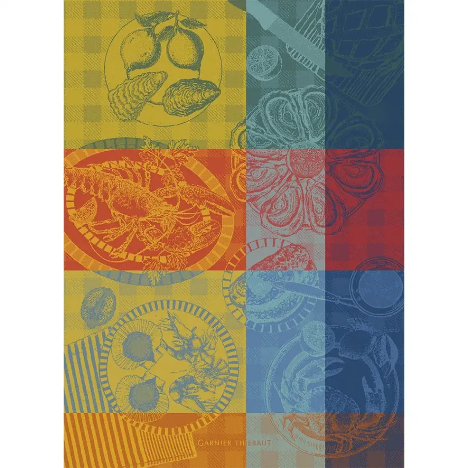Sea Food Citronne Kitchen Towel 22"x31"