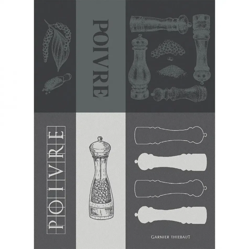 Les Poivrieres Charbon Kitchen Towel 22"x31"