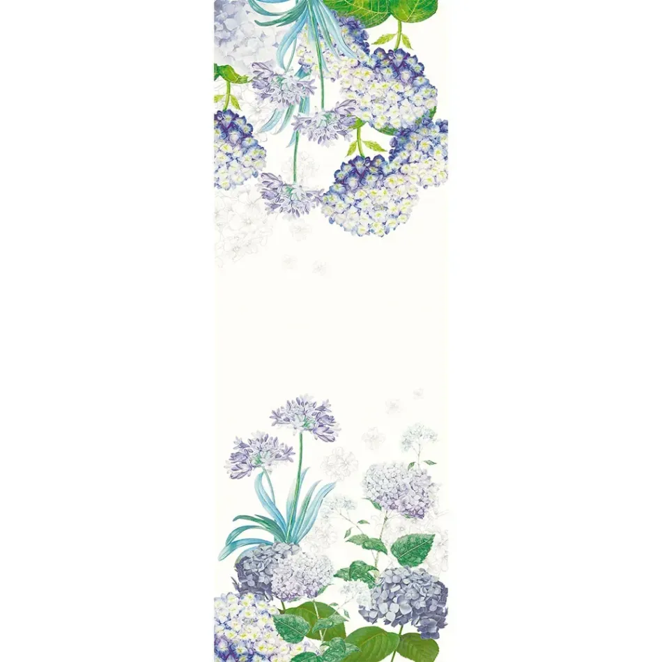 Jardin De Bretagne Bleu Cotton-Linen Blend Tablerunner