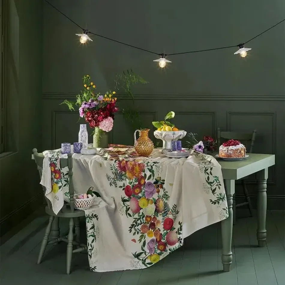 Envies D'Automne Flamboyant Cotton/Linen Damask Table Linens