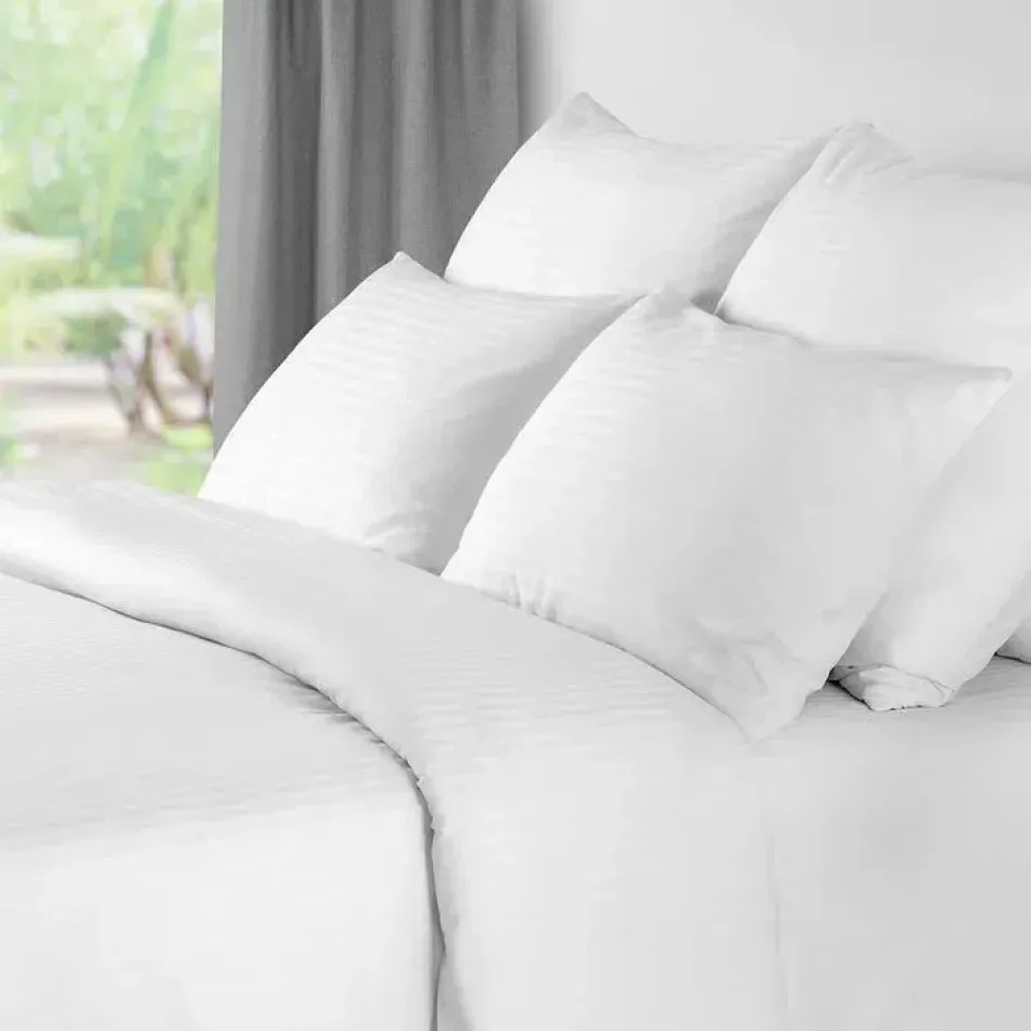 Bordeaux White Cotton Sateen Bedding