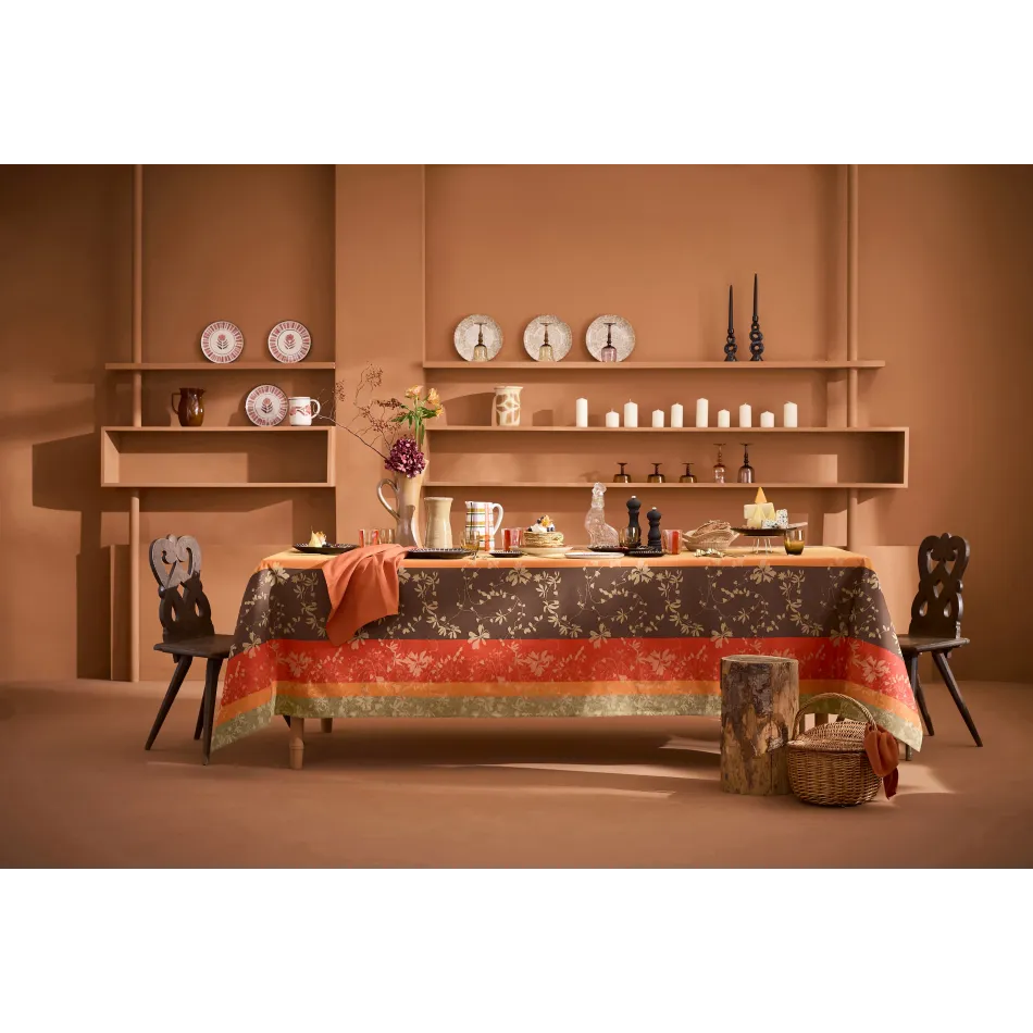 Mille Lierres Automne Coated Cotton Jacquard Table Linens
