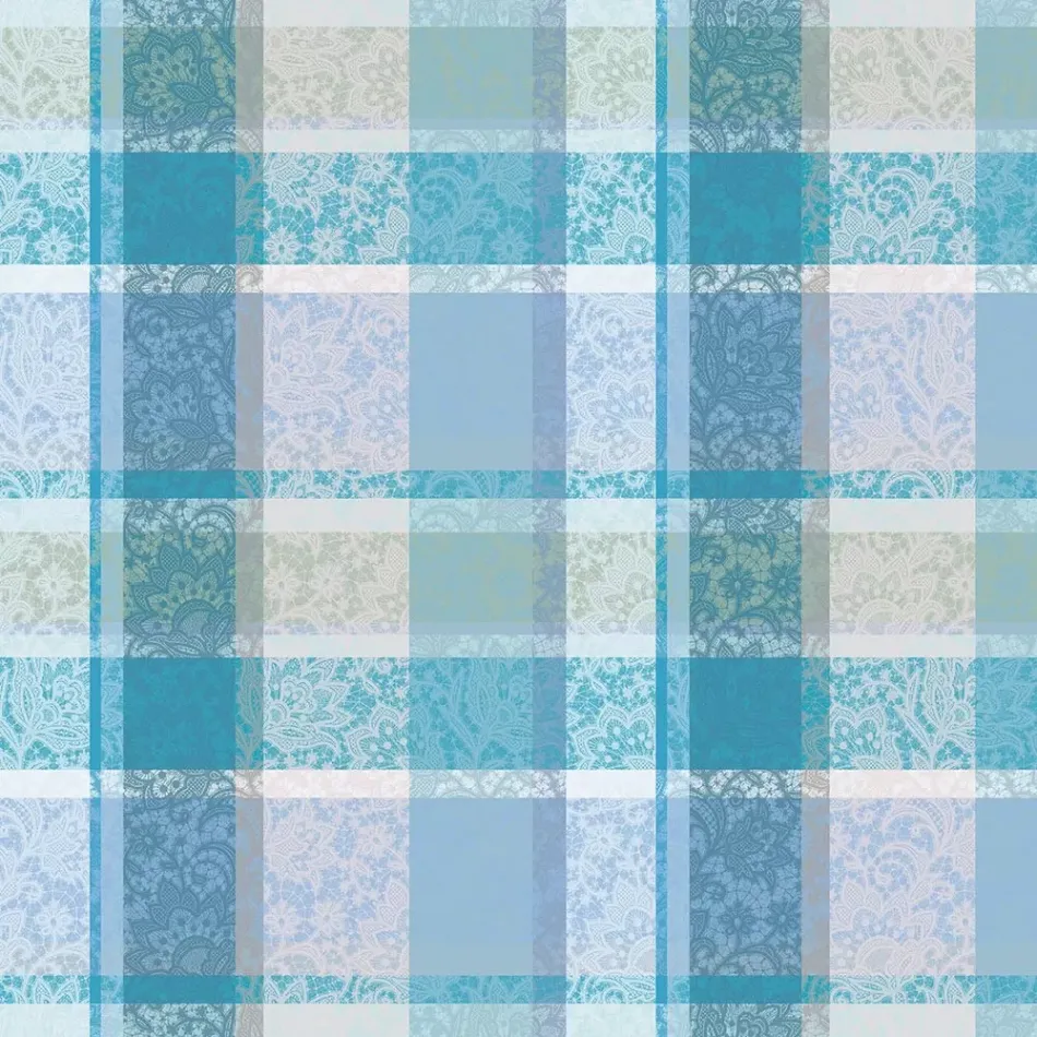 Mille Dentelles Turquoise Tablecloth 71" x 98" 100% Cotton