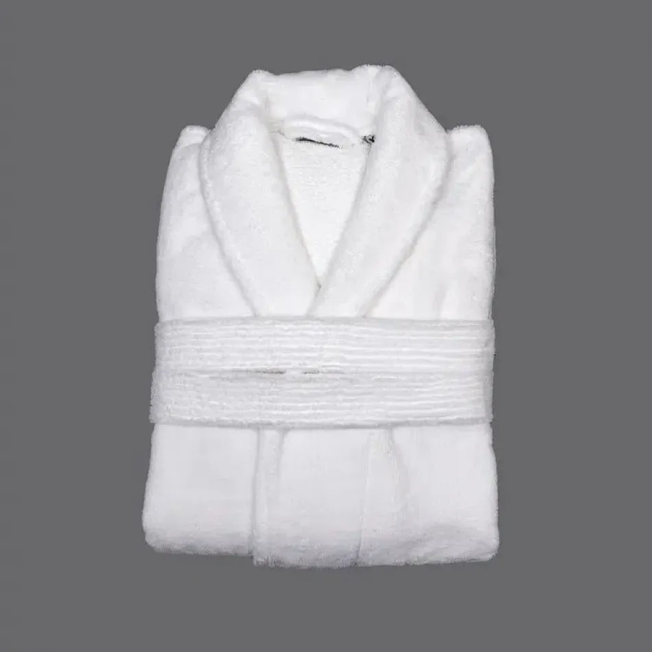 Fluffy White Robe, Size XL, Shawl Collar