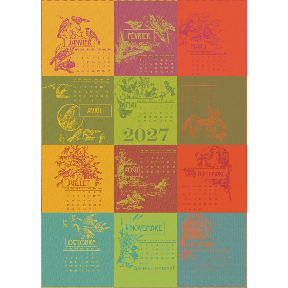 Calendrier 2027 Celebration 100% Cotton Jacquard Kitchen Towel 22"x31"