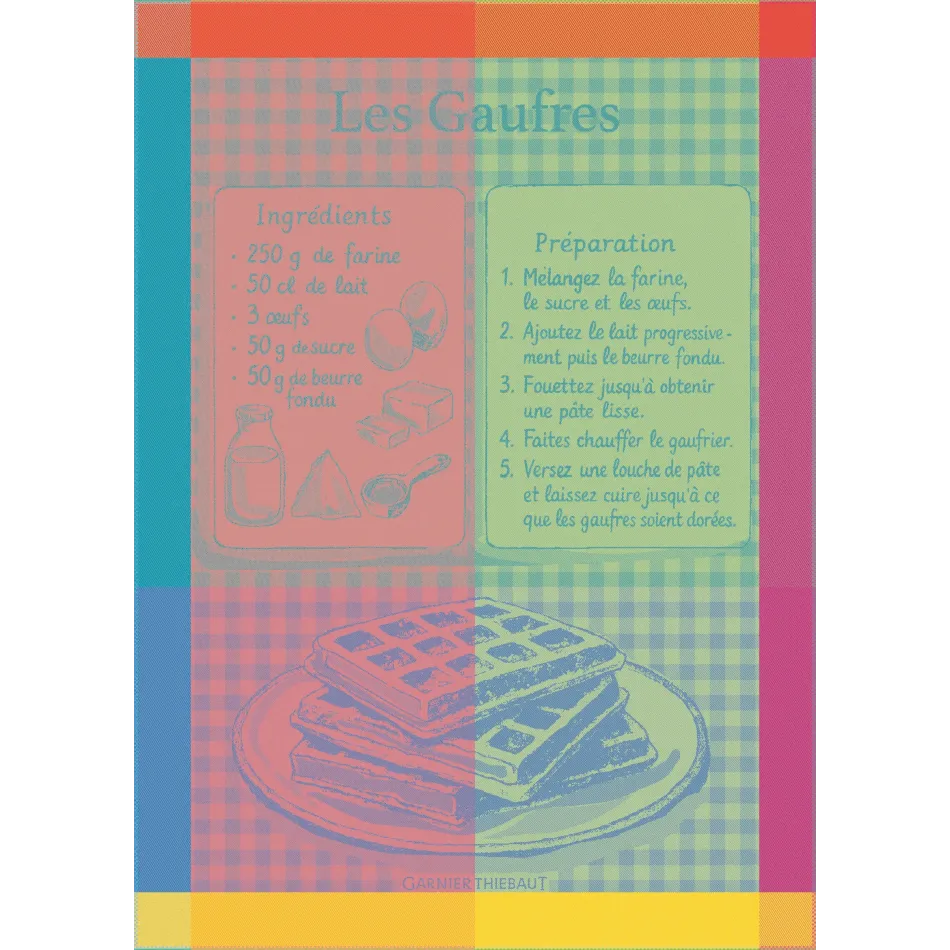 Les Gaufres Gourmand 100% Cotton Jacquard Kitchen Towel 22"x31"