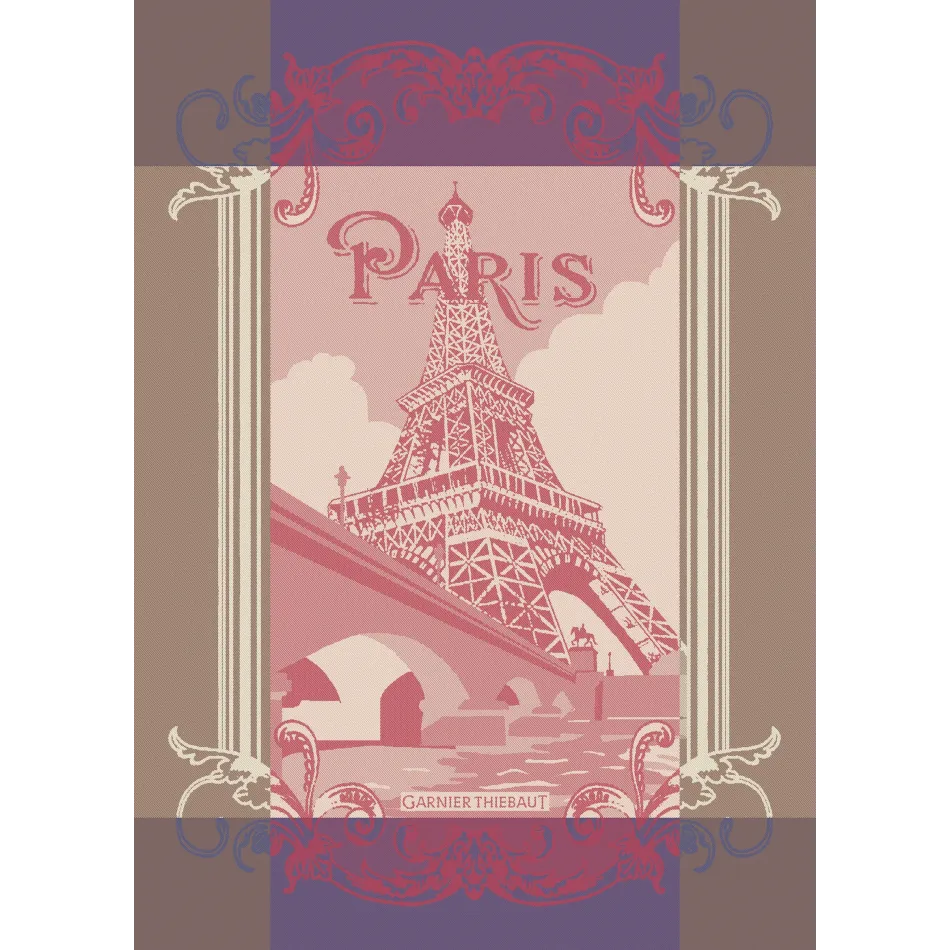 Paris Seine Bordeaux 100% Cotton Jacquard Kitchen Towel 22"x31"