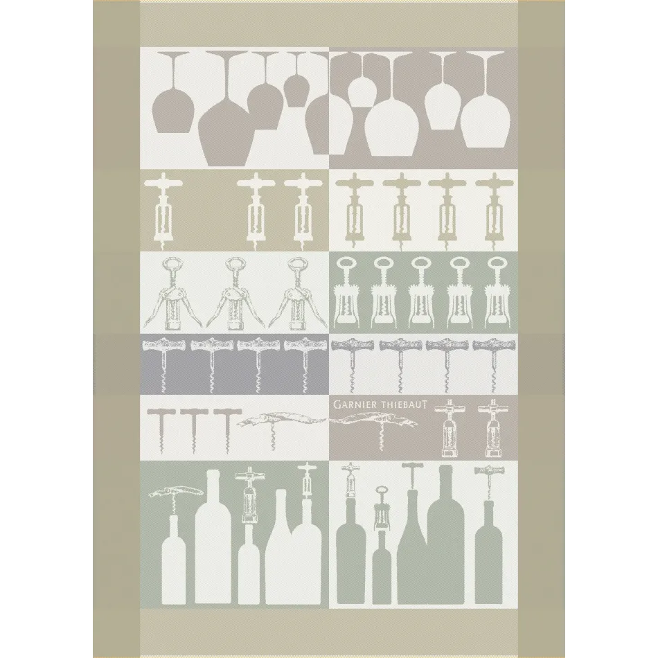 Sommelier Beige 100% Cotton Jacquard Kitchen Towel 22"x31"