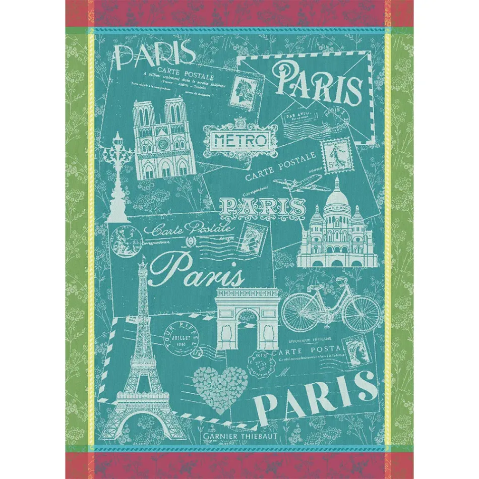 Carte De Paris Emeraude Kitchen Towel 22"x31"