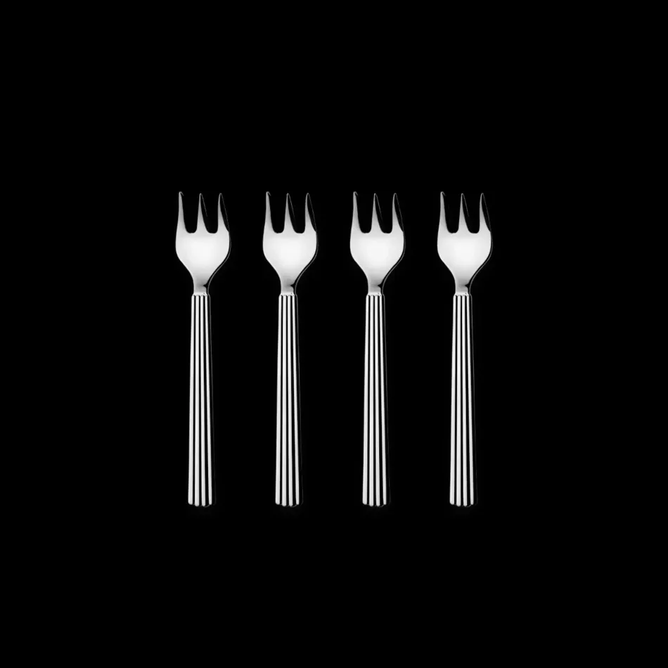 Bernadotte Mirror Polished Stainless Steel Cake Fork Giftbox 4 pcs