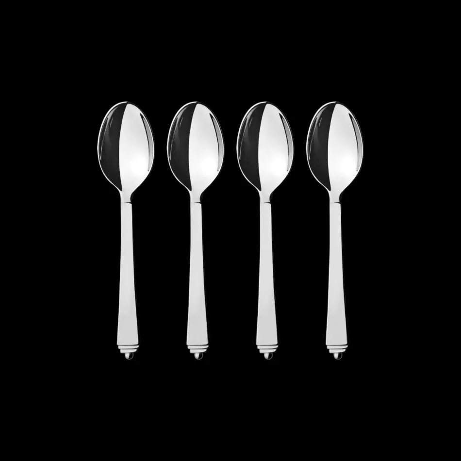 Pyramid Mirror Polished Stainless Steel Dessert Spoon Giftbox 4 pcs