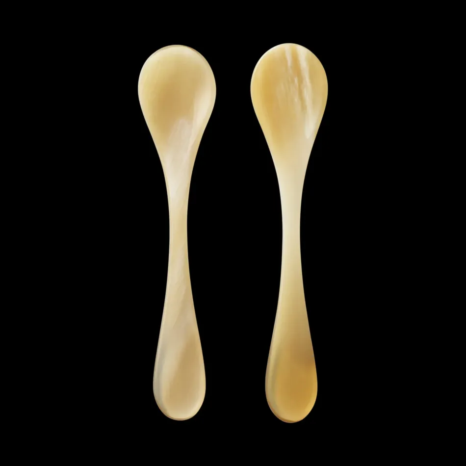 Indulgence Natural cow horn Caviar Spoons