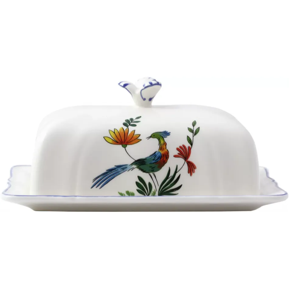 Oiseaux De Paradis Butter Dish 7" x 5 5/16" - 3" H