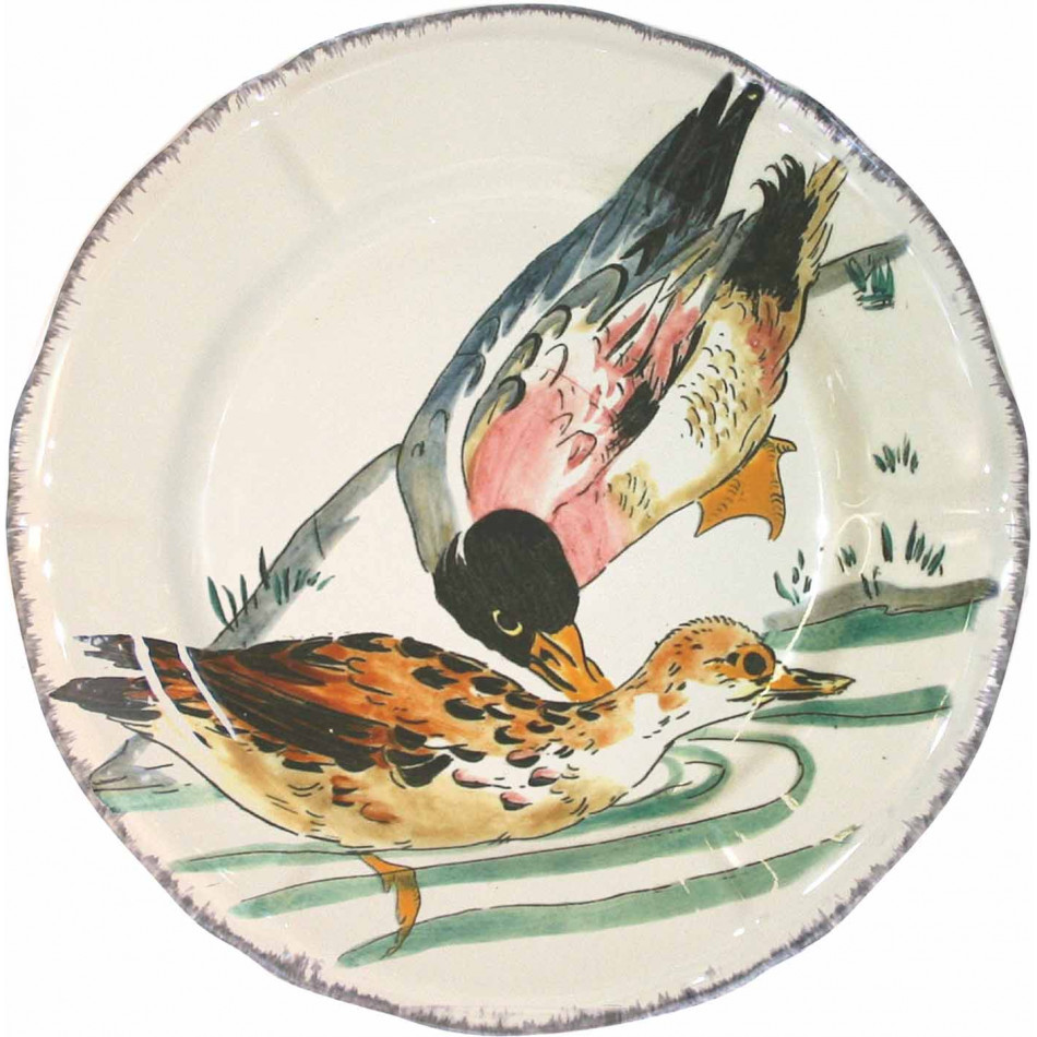 Grands Oiseaux Dessert Plate Mallards 9 1/4" Dia