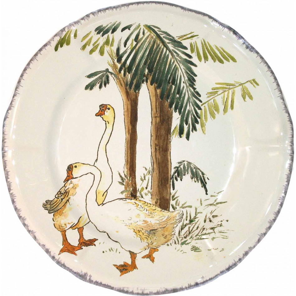 Grands Oiseaux Dessert Plate Swans 9 1/4" Dia