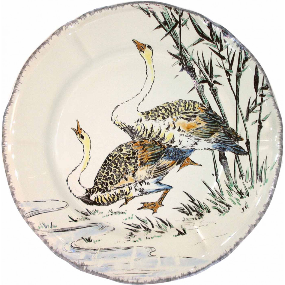 Grands Oiseaux Dessert Plate Greylag Geese 9 1/4" Dia