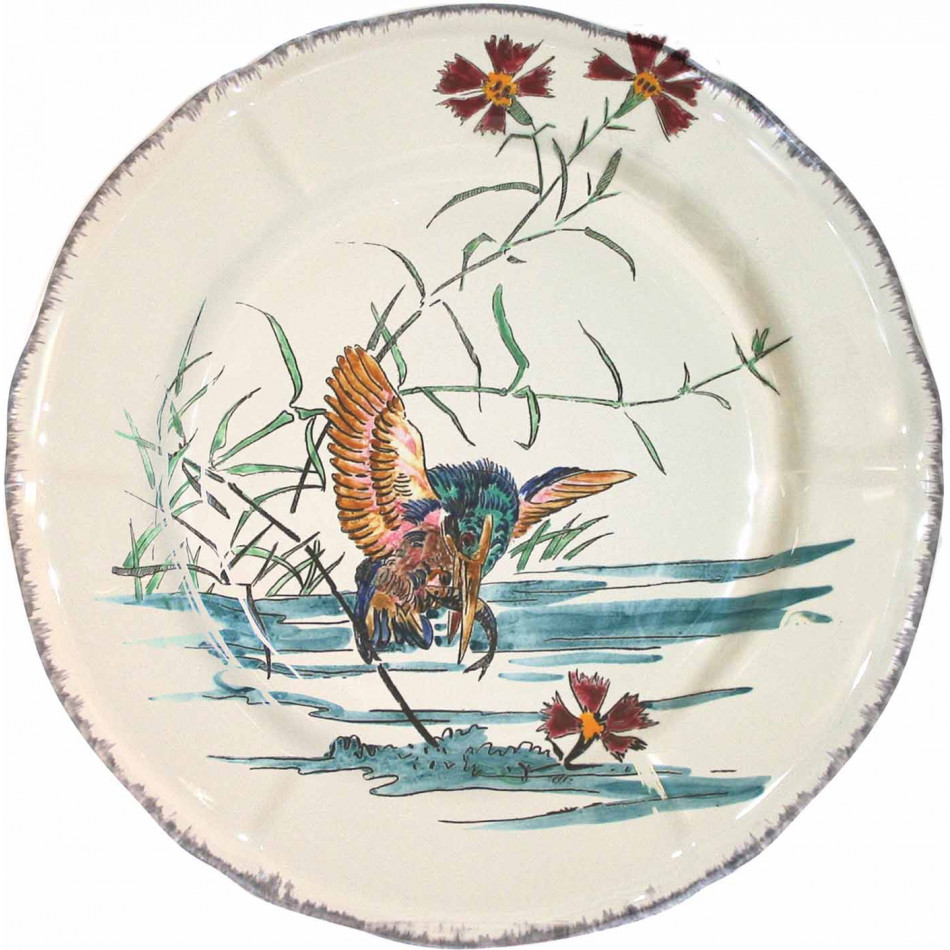 Grands Oiseaux Dessert Plate Kingfisher 9 1/4" Dia