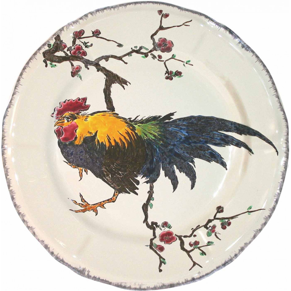 Grands Oiseaux Luncheon Plate Rooster 10 1/4" Dia