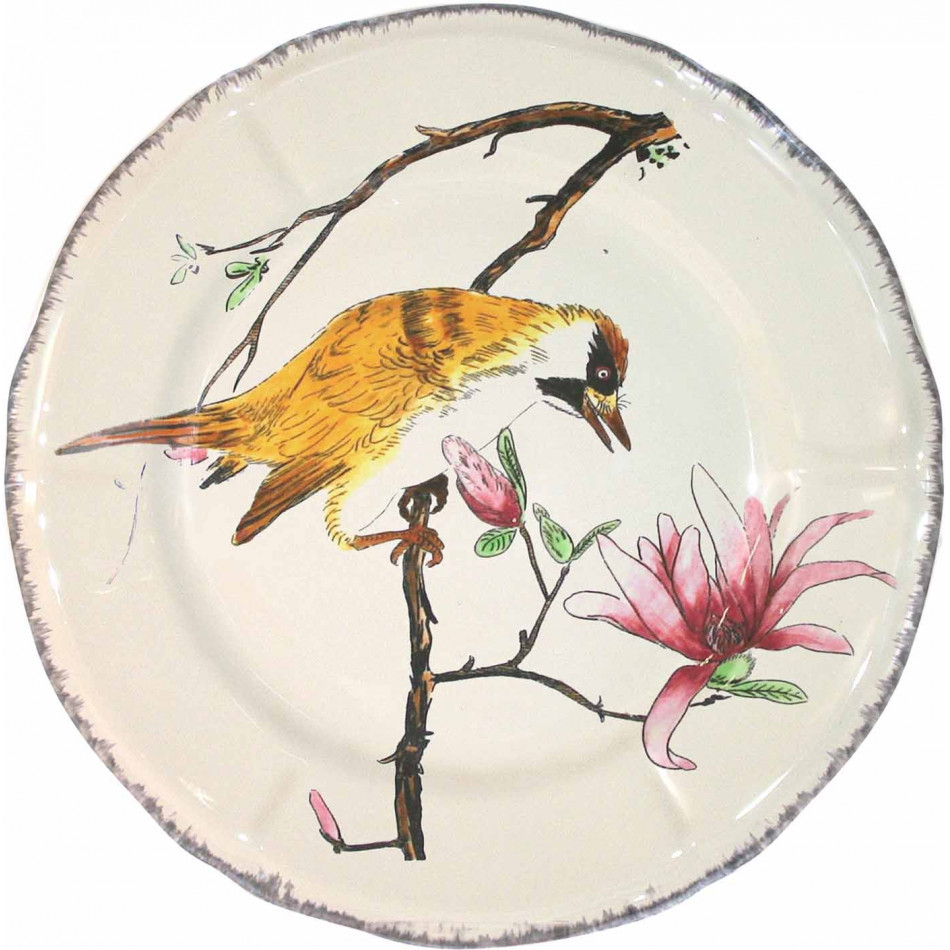 Grands Oiseaux Luncheon Plate Woodpecker 10 1/4" Dia