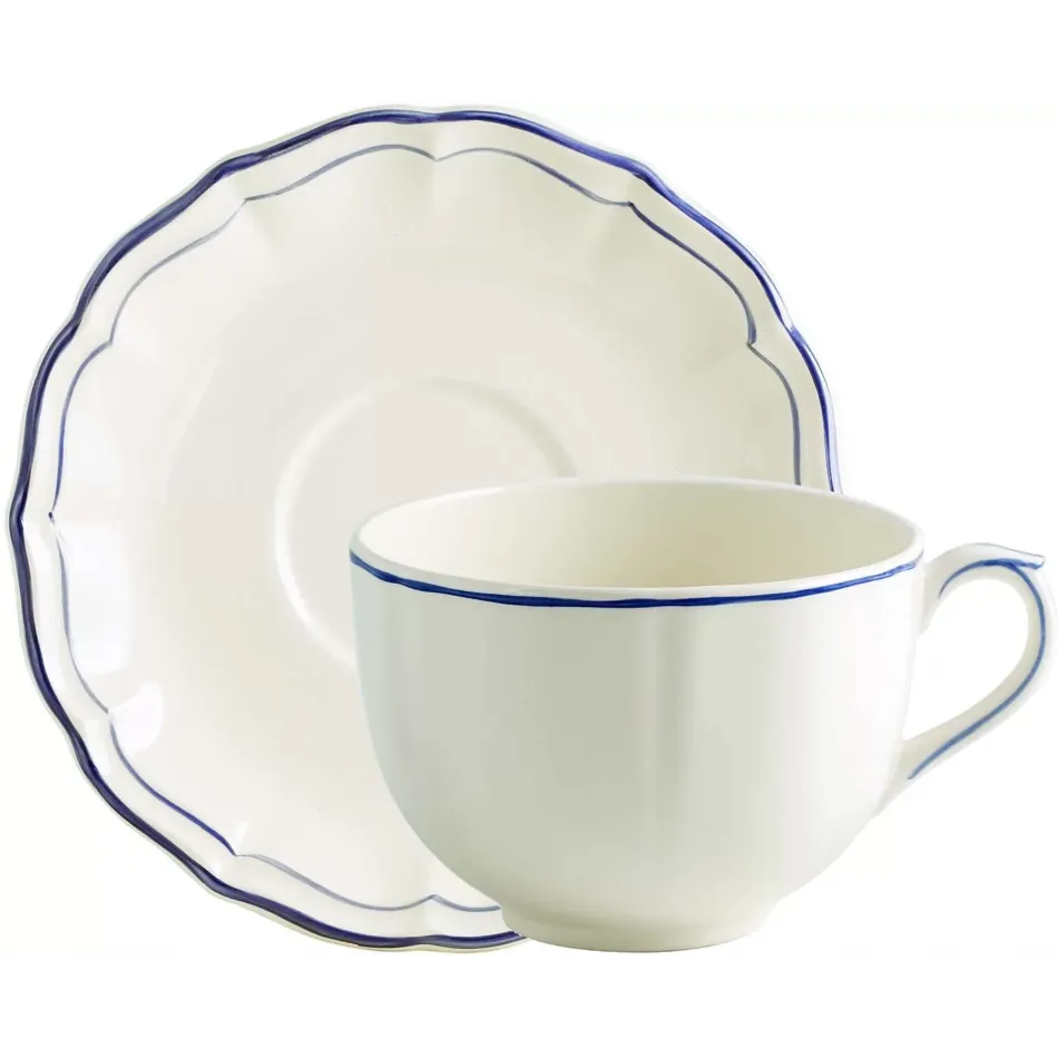 Filet Bleu Jumbo Cup & Saucer 15 1/4 Oz - 7 1/2" Dia