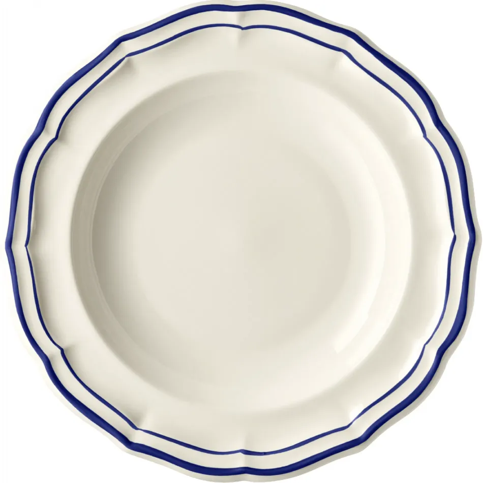 Filet Cobalt Rim Soup 8 7/8" Dia